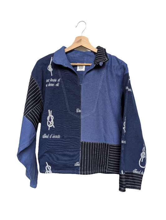 Vareuse patchwork bleue